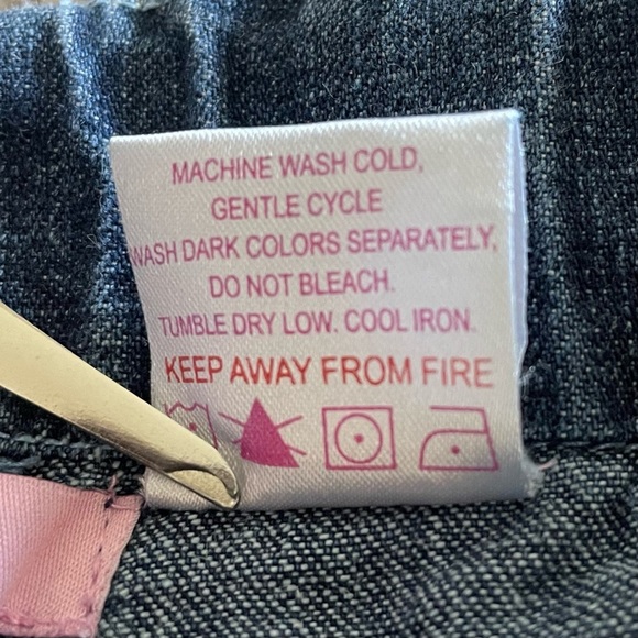 Beetlejuice London Flare Jeans Girls Size 8 Blue Dark Wash Denim Embroidered - Picture 14 of 14